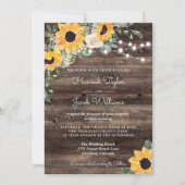 Rustikales Sonnenblumenholz QR Code UAWG Wedding Einladung (Vorderseite)