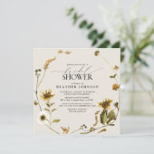 Rustikales Sonnenblumenkranz-Brautparty Einladung (Stehend Vorderseite)