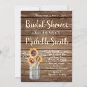 Rustikales Sonnenblumenland Brautparty Einladung (Vorderseite)