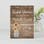 Rustikales Sonnenblumenland Brautparty Einladung (Stehend Vorderseite)