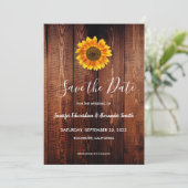Rustikales Sonnenblumenland Save the Date (Stehend Vorderseite)