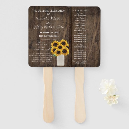 Rustikales Sonnenblumenlandschaftsprogramm Fächer (Vorne und Hinten)