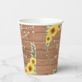 Rustikales Sonnenblumenlicht Brautparty Pappbecher (Links)
