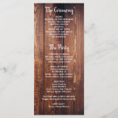 Rustikales Sonnenblumenmuseum Hochzeitsprogramm Programm (Rückseite)