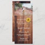 Rustikales Sonnenblumenmuseum Hochzeitsprogramm Programm (Vorne/Hinten)