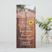 Rustikales Sonnenblumenmuseum Hochzeitsprogramm Programm (Stehend Vorderseite)