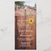 Rustikales Sonnenblumenmuseum Hochzeitsprogramm Programm (Vorderseite)