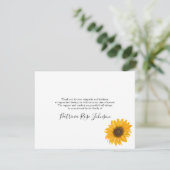 Rustikales Sonnenblumenmuster Beerdigung-Beileid Dankeskarte (Stehend Vorderseite)