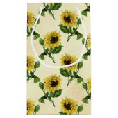 Rustikales Sonnenblumenmuster Land Kleine Geschenktüte (Rückseite)
