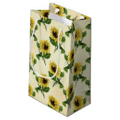 Rustikales Sonnenblumenmuster Land Kleine Geschenktüte (Rückseite Schrägansicht)