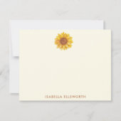 Rustikales Sonnenblumenmuster Personalisiert Mitteilungskarte (Vorderseite)