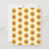 Rustikales Sonnenblumenmuster Personalisiert Mitteilungskarte (Rückseite)
