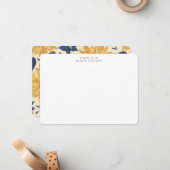 Rustikales Sonnenblumenmuster Personalisierte Stat Mitteilungskarte (Vorderseite/Rückseite Beispiel)