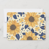 Rustikales Sonnenblumenmuster Personalisierte Stat Mitteilungskarte (Rückseite)