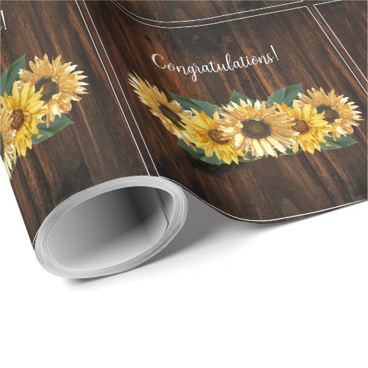Rustikales Sonnenblumenpapier Geschenkpapier (Rolleneckpunkt)