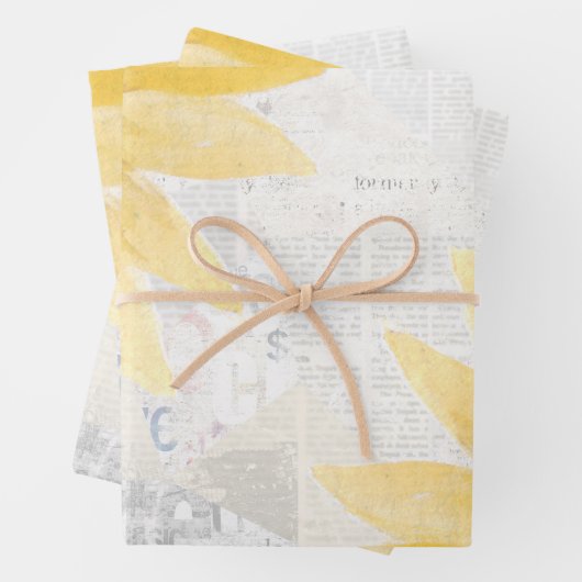 Rustikales Sonnenblumenpapier Geschenkpapier Set (Beispiel)