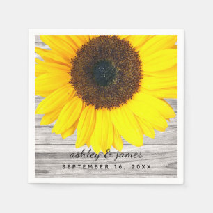 Rustikales Sonnenblumenpapier, Personalisiertes Pa Serviette