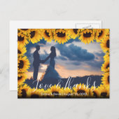 Rustikales Sonnenblumenrahmen Hochzeitsstift Foto Postkarte (Vorne/Hinten)