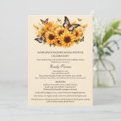 Rustikales Sonnenblumenschaum-Brautparty Einladung (Stehend Vorderseite)