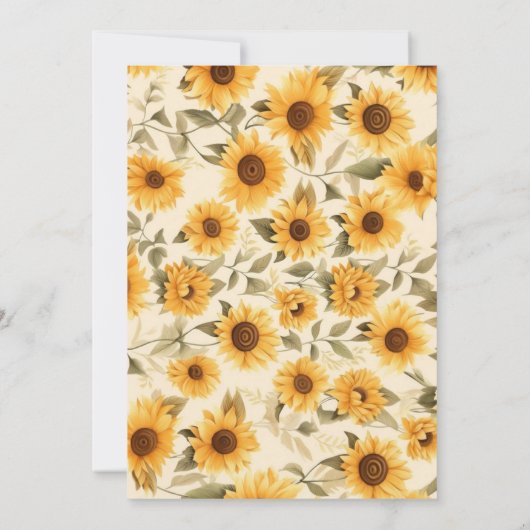 Rustikales Sonnenblumenschaum-Brautparty Einladung (Rückseite)