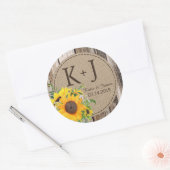 Rustikales Sonnenblumensiegel Runder Aufkleber (Umschlag)