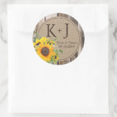 Rustikales Sonnenblumensiegel Runder Aufkleber (Tasche)