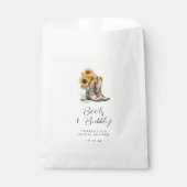 Rustikales Sonnenblumenstiefel und Brautparty Geschenktütchen (Vorderseite)