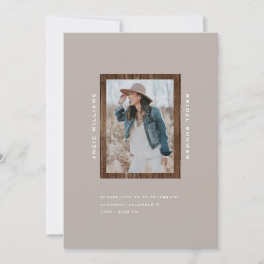 Rustikales Sonnenblumenwald Taupe II Brautparty Einladung (Vorderseite)