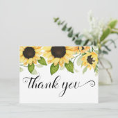 Rustikales Sonnenblumenwasser-Brautparty Dankeskarte (Stehend Vorderseite)