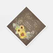 Rustikales Sonnenblumenwasser-Brautparty Serviette (Ecke)