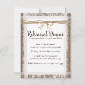 Rustikales Spitzen- und Burlap-Probe-Dinner Einlad RSVP Karte (Vorderseite)