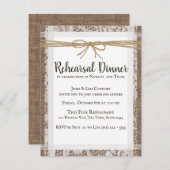 Rustikales Spitzen- und Burlap-Probe-Dinner Einlad RSVP Karte (Vorne/Hinten)