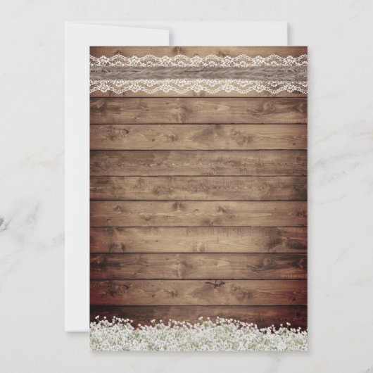 Rustikales Spitzen- und TweinVintages Laternengebi Einladung (Rückseite)