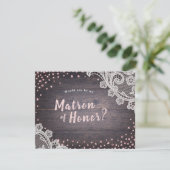 Rustikales Spitzenholz wäre mein Ehrengast Einladung (Stehend Vorderseite)