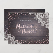 Rustikales Spitzenholz wäre mein Ehrengast Einladung (Vorne/Hinten)