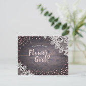 Rustikales Spitzenholz wäre meine Blume Einladung (Stehend Vorderseite)