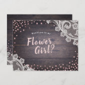 Rustikales Spitzenholz wäre meine Blume Einladung (Vorne/Hinten)