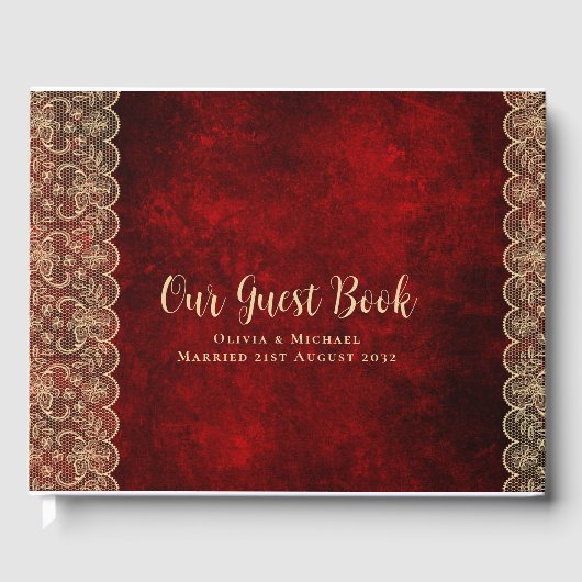 Rustikales Spitzenkonzert mit eigenem Markenauftri Gästebuch (Vorderseite)