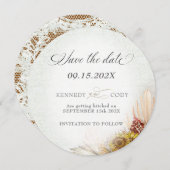 Rustikales Spitzenrennen Boho Wedding Save The Date (Vorne/Hinten)