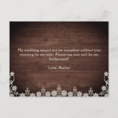 Rustikales Spitzenschiff-Licht wird meine Bridesma Einladungspostkarte (Rückseite)