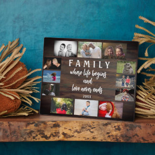 Rustikales Sprichwort der Familie Keepake FotoColl Fotoplatte