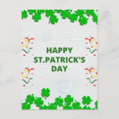 Rustikales St. Patrick's Day Kleeblatt Postkarte (Vorderseite)