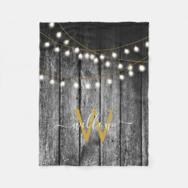 Rustikales Stall Black Wood Gold String Lights Mon Fleecedecke