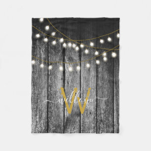 Rustikales Stall Black Wood Gold String Lights Mon Fleecedecke