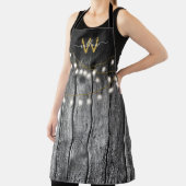 Rustikales Stall Black Wood Gold String Lights Mon Schürze (InSitu)