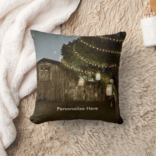 Rustikales Stall- und Baumsaitenleuchten Kissen (Decke)