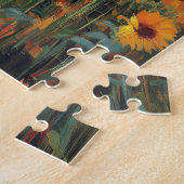 Rustikales Stall- und Sonnenblumenfeld Puzzle (Seite)