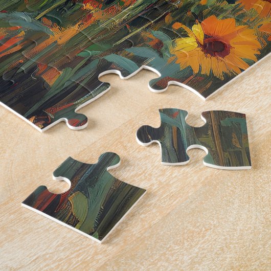 Rustikales Stall- und Sonnenblumenfeld Puzzle (Seite)