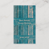 Rustikales Stallbrett Vintages Land Aquamarine Hol Visitenkarte (Vorderseite)