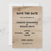 Rustikales Stallenholz - Hochzeit Save the Date Einladung (Vorderseite)